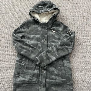 Abercrombie Kids Shearling Hooded Jacket, Size 11/12